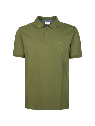 Sun 68 Contrast-trim Polo Shirt In Green