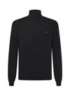 Sun 68 Cotton And Wool Turtleneck Sweater In Black