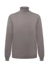 Sun 68 Cotton And Wool Turtleneck Sweater In Gray