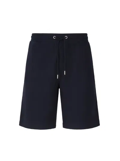 Sun 68 Cotton Blended Shorts In Navy Blue