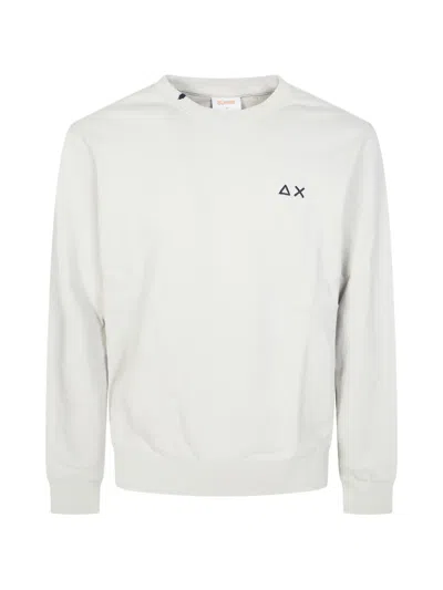 Sun 68 Cotton Crew-neck Sweatshirt In White