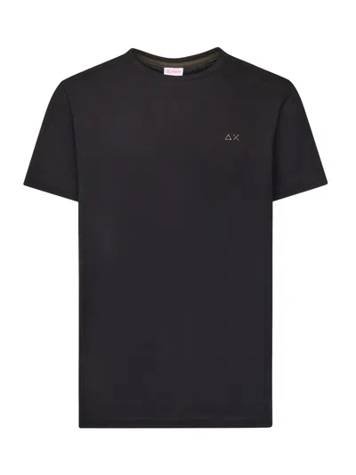 Sun 68 Cotton Pique T-shirt In Black