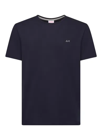 Sun 68 Cotton Pique T-shirt In Blue