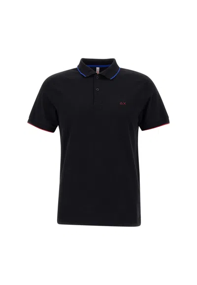 Sun 68 Cotton Polo Shirt Polo Shirt In Nero