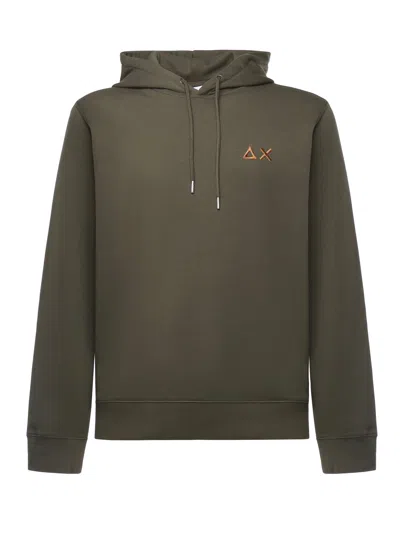 Sun 68 Cotton Sweatshirt With Logo In Green
