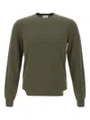 Sun 68 Crew-neck Embroidered-logo Sweater In Green