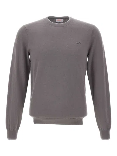 Sun 68 Crew-neck Long-sleeve Sweater In Gray