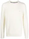 Sun 68 Crew-neck Ribbed-knit Jumper In White
