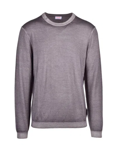 Sun 68 Crew Neck Sweater In Fine Merino Wool In Purple