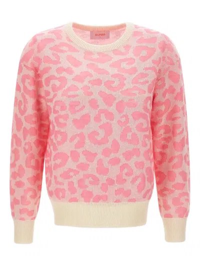 Sun 68 Crew-neck Sweater In Pink