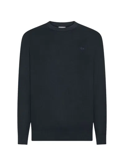 Sun 68 Crewneck Logo Sweater In Brown