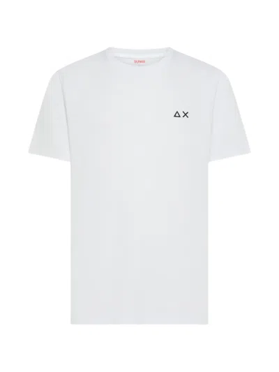 Sun 68 Crew-neck Logo-detail T-shirt In White