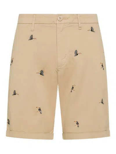 SUN 68 CUFFED EMBROIDERED SHORTS