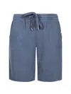 Sun 68 Distressed Drawstring Shorts In Blue