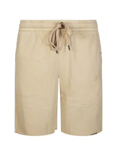 Sun 68 Drawstring Bermuda Shorts In Neutral