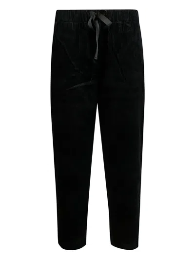 Sun 68 Drawstring-fastening Corduroy Trousers In Black