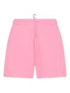 Sun 68 Drawstring Frayed Shorts In Pink