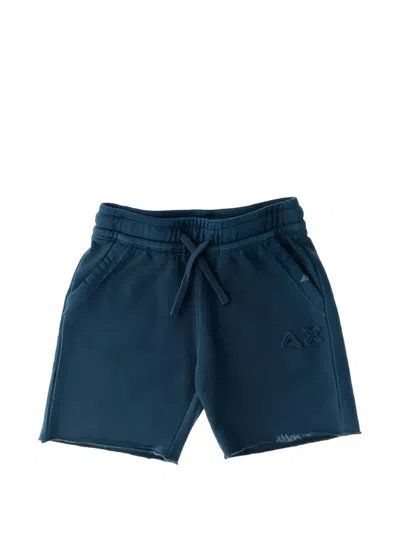 Sun 68 Kids' Drawstring Raw-cut Shorts In Multi