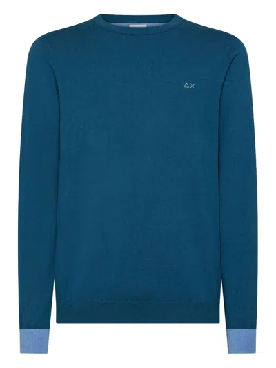 Sun 68 Elbow-patch Detail Sweater In Blue