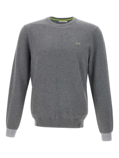 Sun 68 Elbow-patch Logo Sweater In Gray
