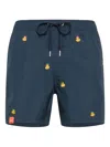 Sun 68 Embroidered Duck Swim Shorts In Blue