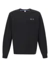Sun 68 Embroidered-logo Crew-neck Sweater In Black