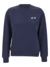 Sun 68 Embroidered-logo Crew-neck Sweatshirt In Blue