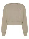 Sun 68 Embroidered-logo Cropped Sweatshirt In Gray