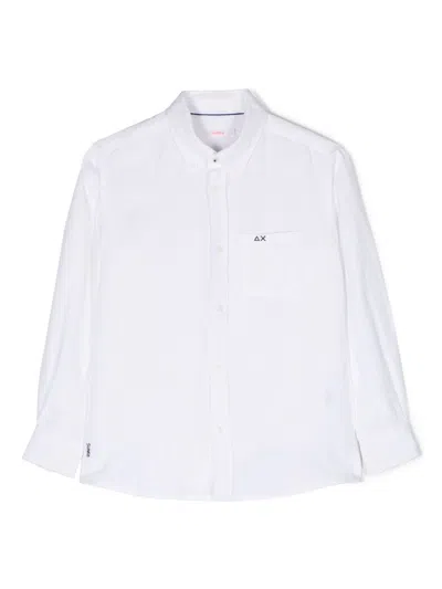 Sun 68 Kids' Pocket Shirt In White