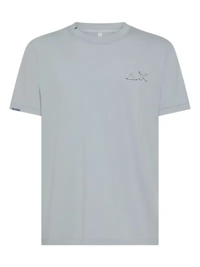 Sun 68 Embroidered-logo T-shirt In Blue