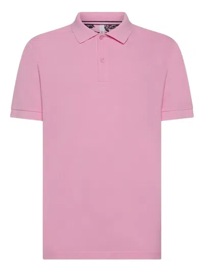 Sun 68 Embroidered Short-sleeve Polo Shirt In Pink