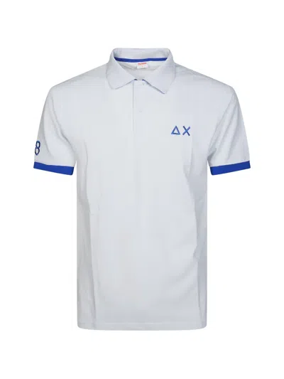 Sun 68 Embroidered Trim Polo Shirt In White