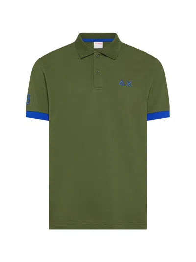 Sun 68 Embroidered-logo Polo Shirt In Green
