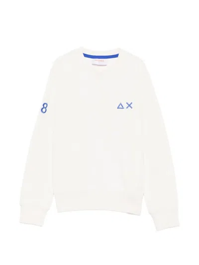 Sun 68 Sweatshirt Mit Logo-stickerei In White