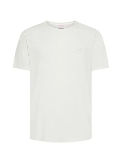 Sun 68 Embroidered-logo T-shirt In White