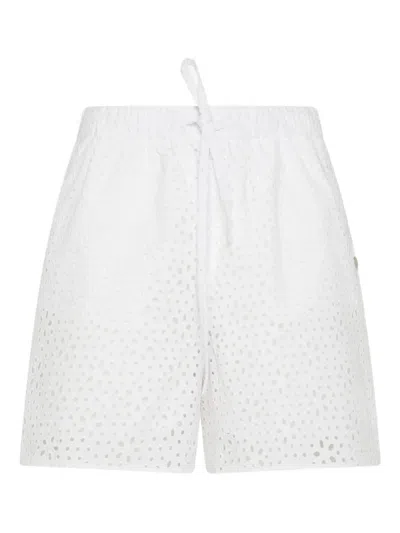 Sun 68 Eyelet-detail Drawstring Shorts In White