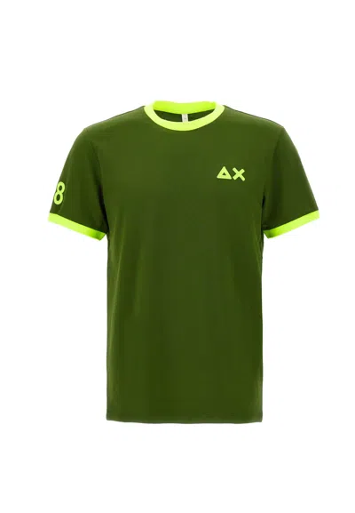 Sun 68 Fluo Logocotton T-shirt In Green