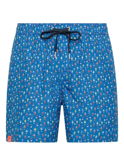 Sun 68 Graphic-print Swim Shorts In Blue