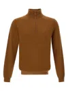 Sun 68 Half-zip Sweater In Brown