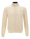 Sun 68 High-neck Buttoned Cardigan In Neutral