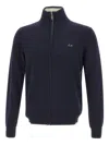 Sun 68 High-neck Zip-up Cardigan In Blue