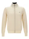 Sun 68 High-neck Zip-up Cardigan In Metallic
