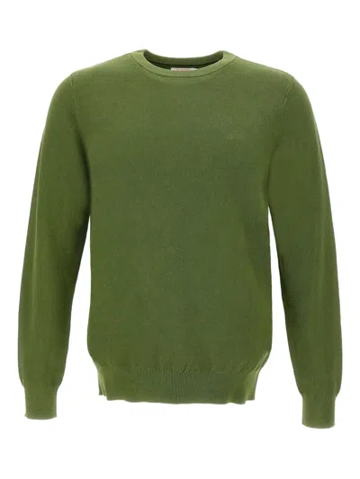 Sun 68 Honeycomb Weave Crew-neck Sweater In Green