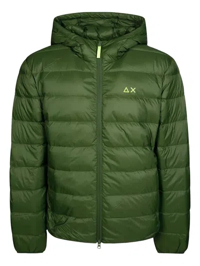 Sun 68 Hooded Down Jacket In Gray