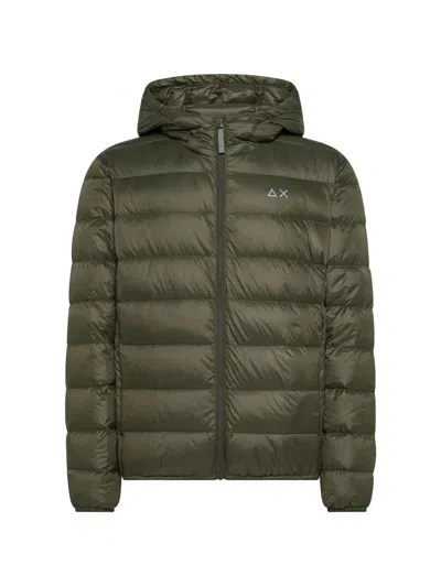 Sun 68 Hooded Padded Jacket In Multi