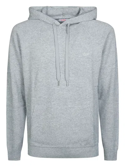 Sun 68 Knitted Hoodie In Gray
