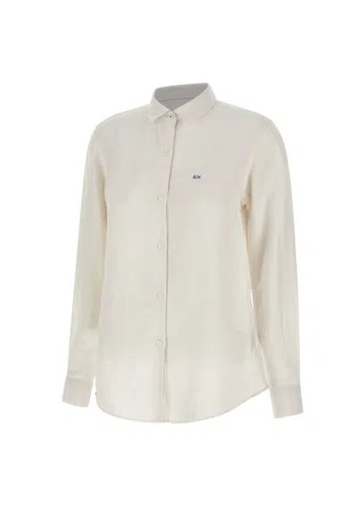Sun 68 Linen And Viscose Shirt In White