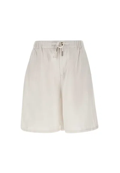 Sun 68 Linen And Viscose Shorts In White