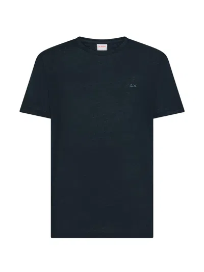 Sun 68 Linen-flax T-shirt In Blue