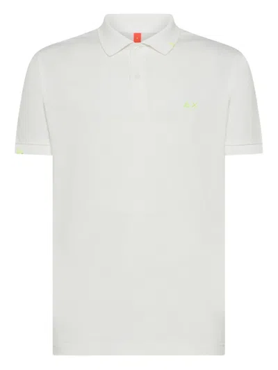 Sun 68 Logo-embroidered Polo Shirt In White